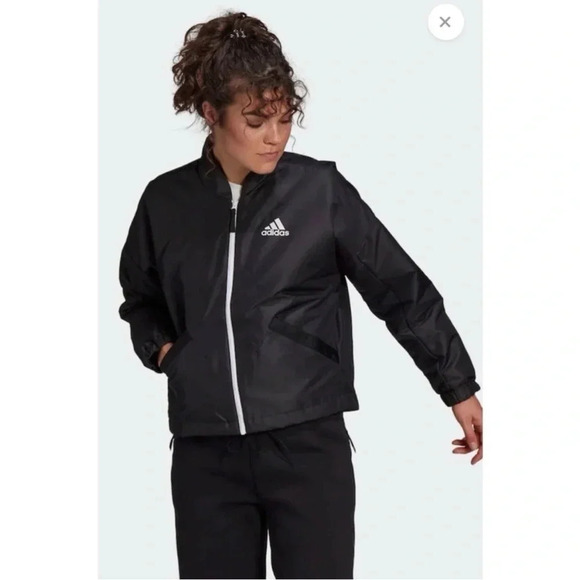 Adidas Back To Sport Light Insulated Windbreaker Jacket Black Athletic • Small - Picture 1 of 7